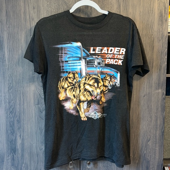 Vintage 1991 “ Leaders of The Pack” Truckers Only 3D Emblem Single Stitch Shirt - Picture 1 of 8